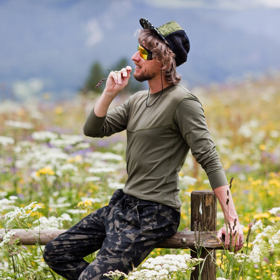 Koszulka męska termiczna Merino wool rozm. S Kolor zielony