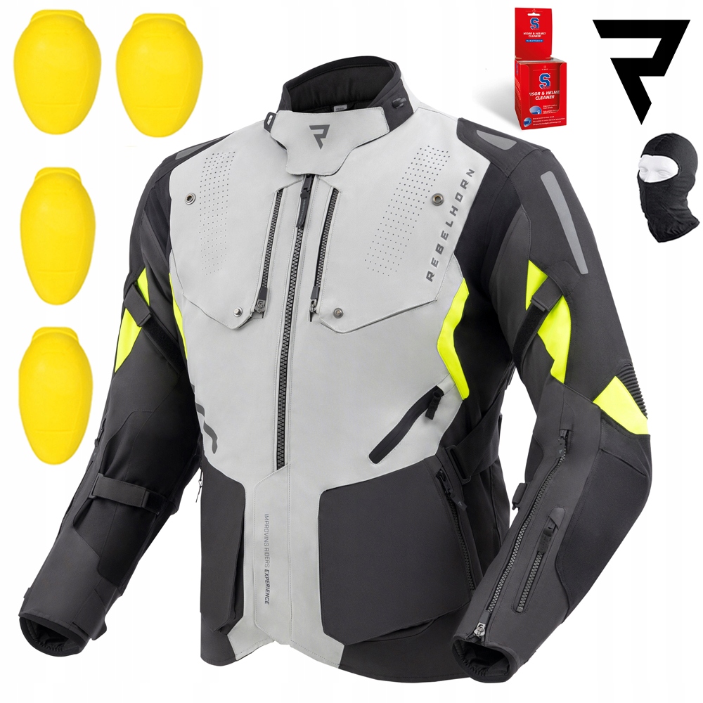 Motocyklová Bunda Rebelhorn Hiker IV Fluo Textilná Pánska Darčeky L
