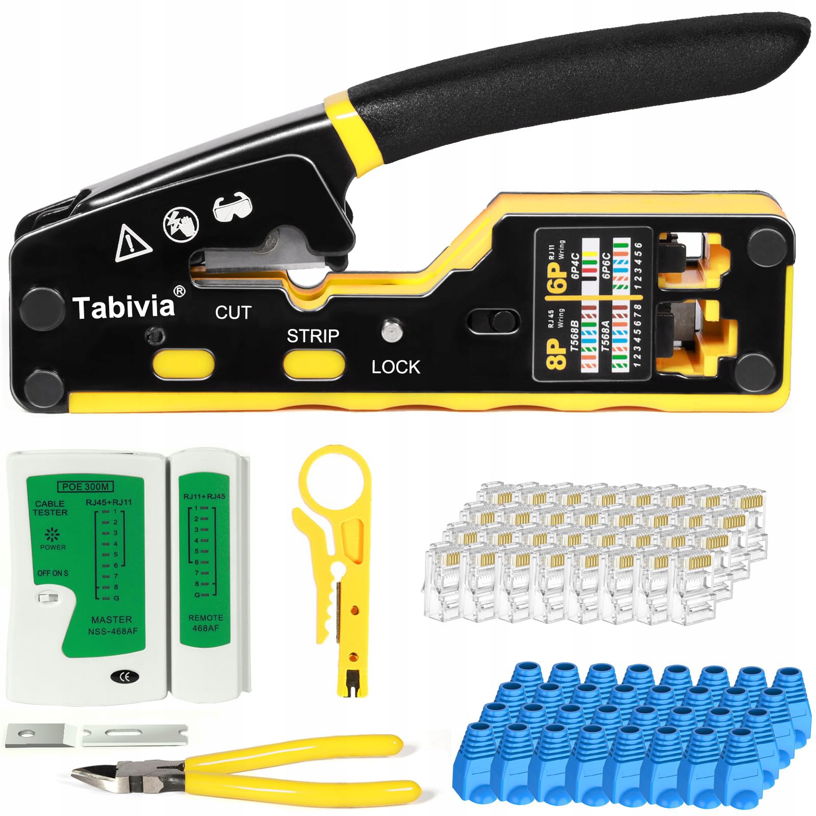 Sada síťových nástrojů RJ45 Lan tester kabelů krimpovač