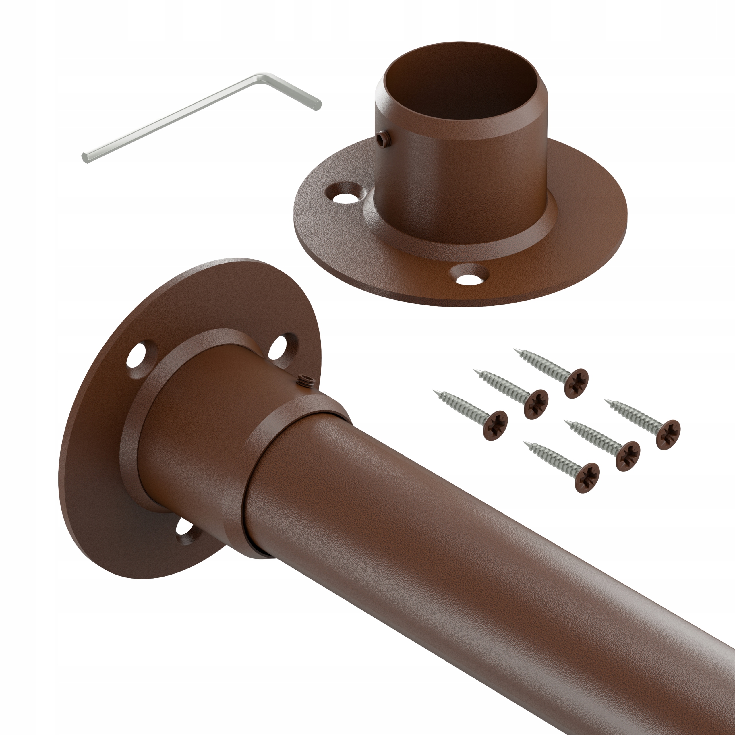 Tyč do šatní skříně silná 32 mm Hnědá 200 cm Strong III