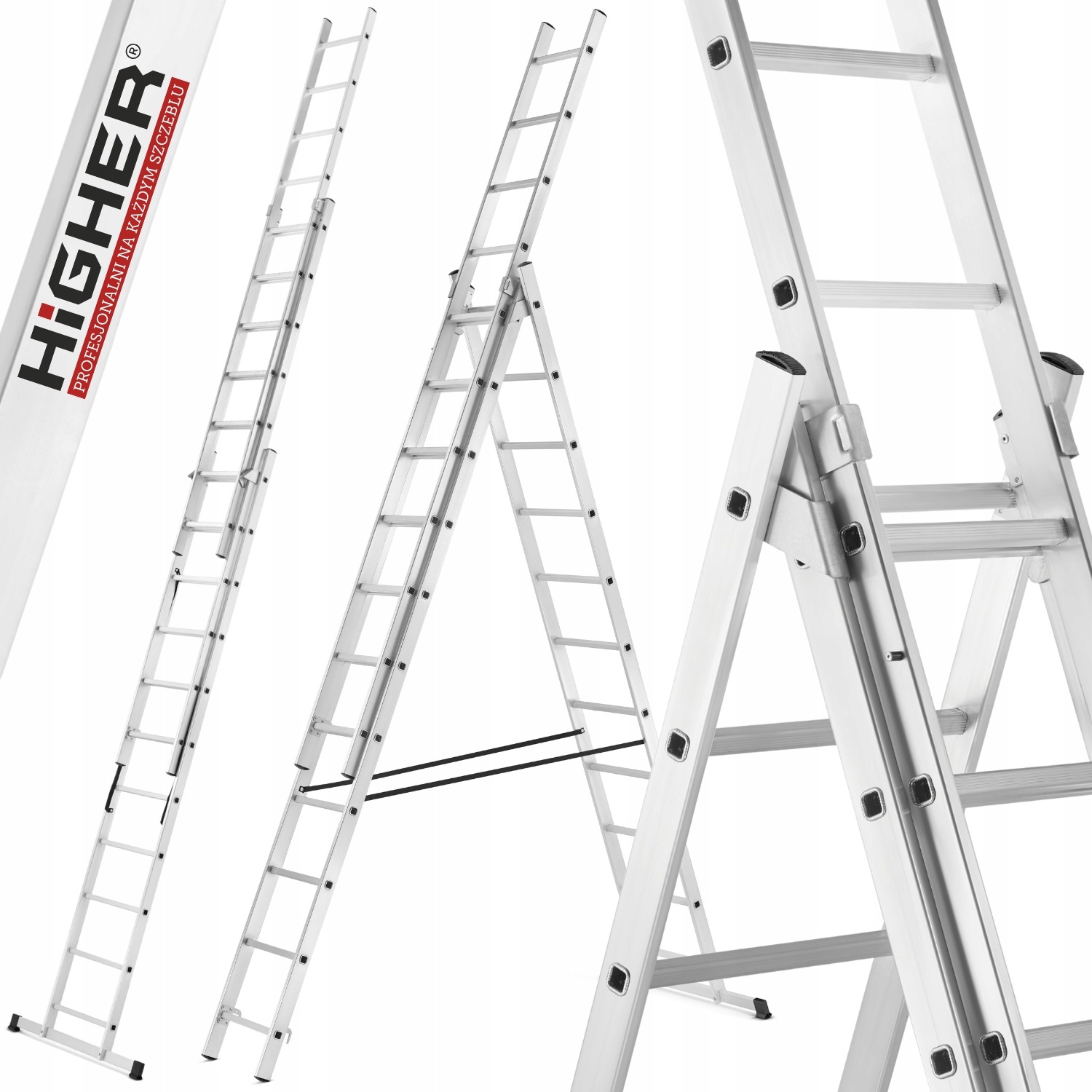 Žebřík s adaptací na schody 3x11 Higher 150 kg