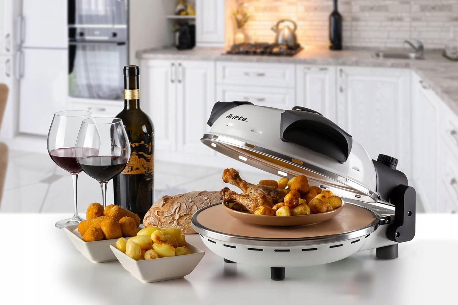 PIEC DO PIZZY ARIETE 918 kamień 400°C + NÓŻ DO PIZZY + EBOOK GRATIS! Kolor dominujący czerwony