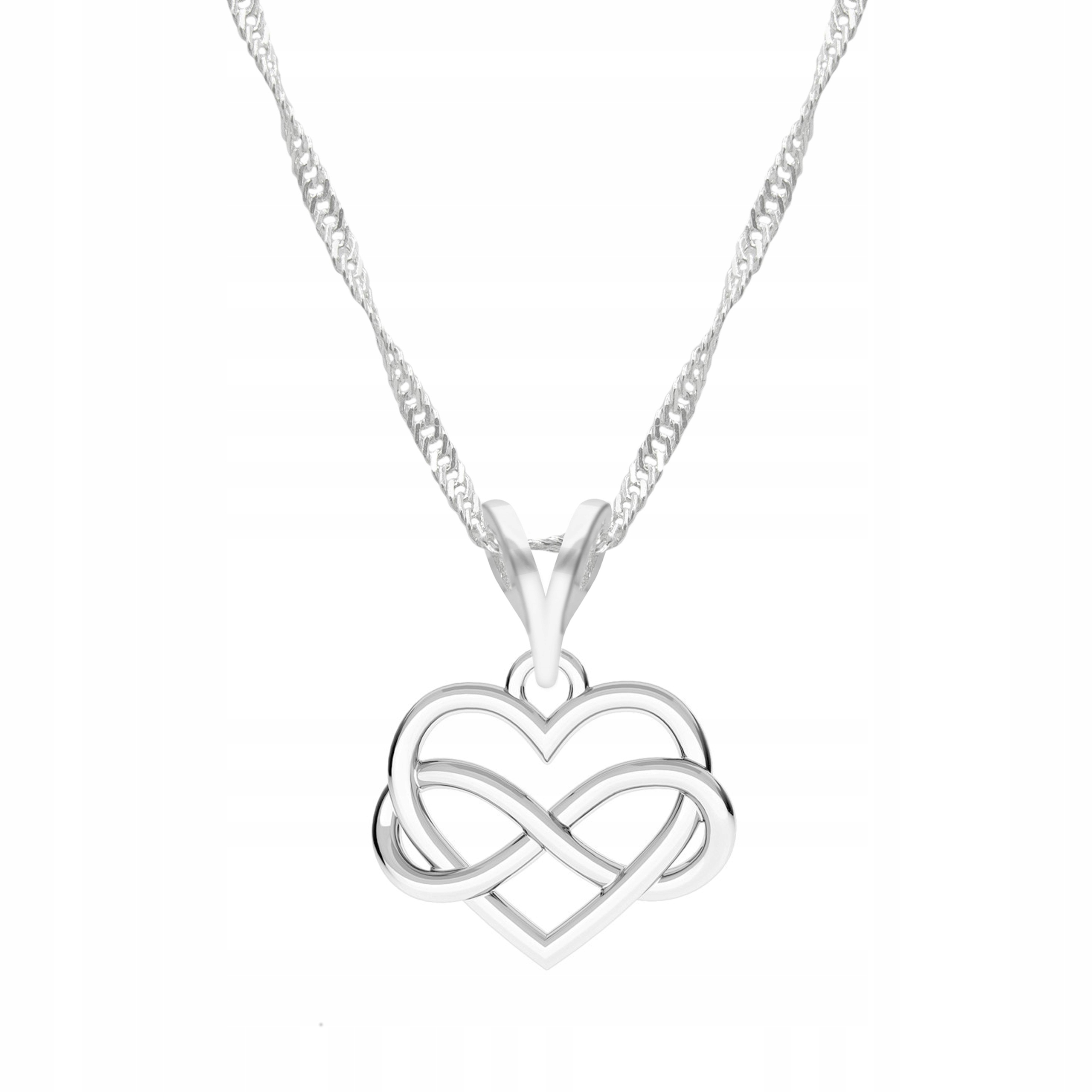Stříbrný řetízek náhrdelník srdce Nekonečno