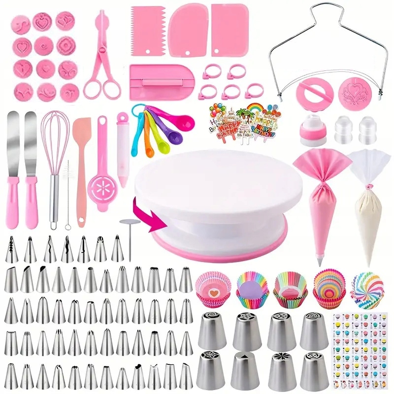DUŻE ZESTAW DO DEKORACJI TORTÓW AKCESORIA DEKORATOR 356 SZT