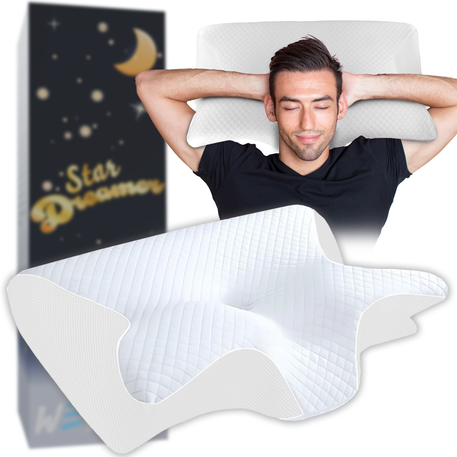 Ortopedyczna Poduszka Star Memory Pianka Do Spania Na Boku Profilowana