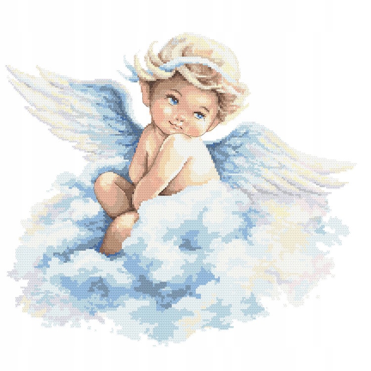 Křížková výšivka Vyšívací sada Roztomilý andílek