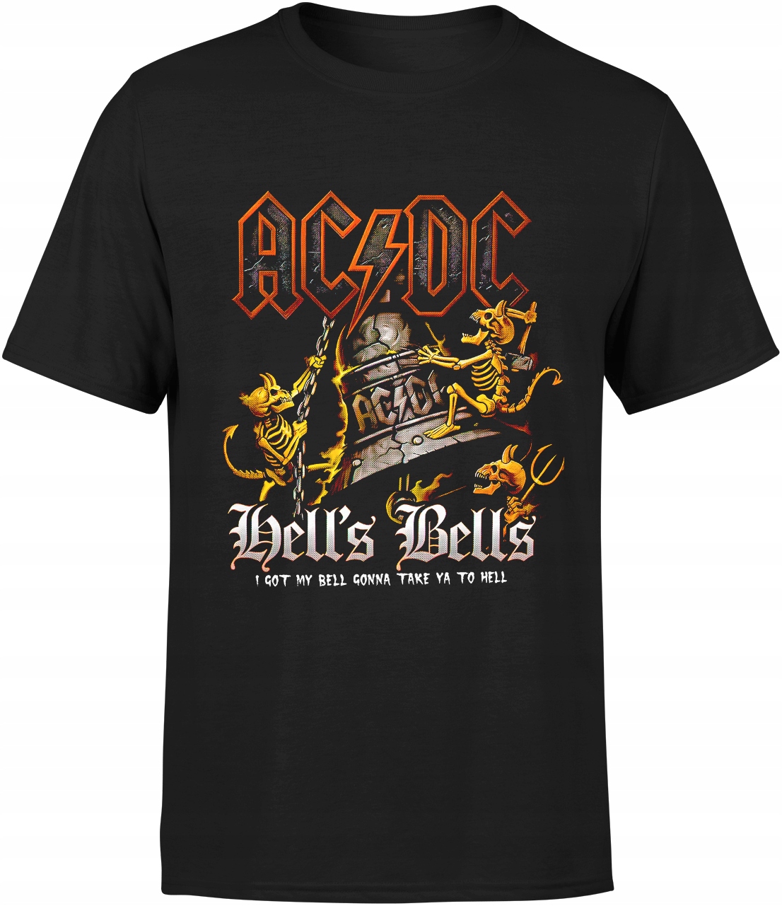 KOSZULKA ACDC MĘSKA ROCKOWA MUZYCZNA ROCK T-SHIRT MĘSKI Z NADRUKIEM AC DC S