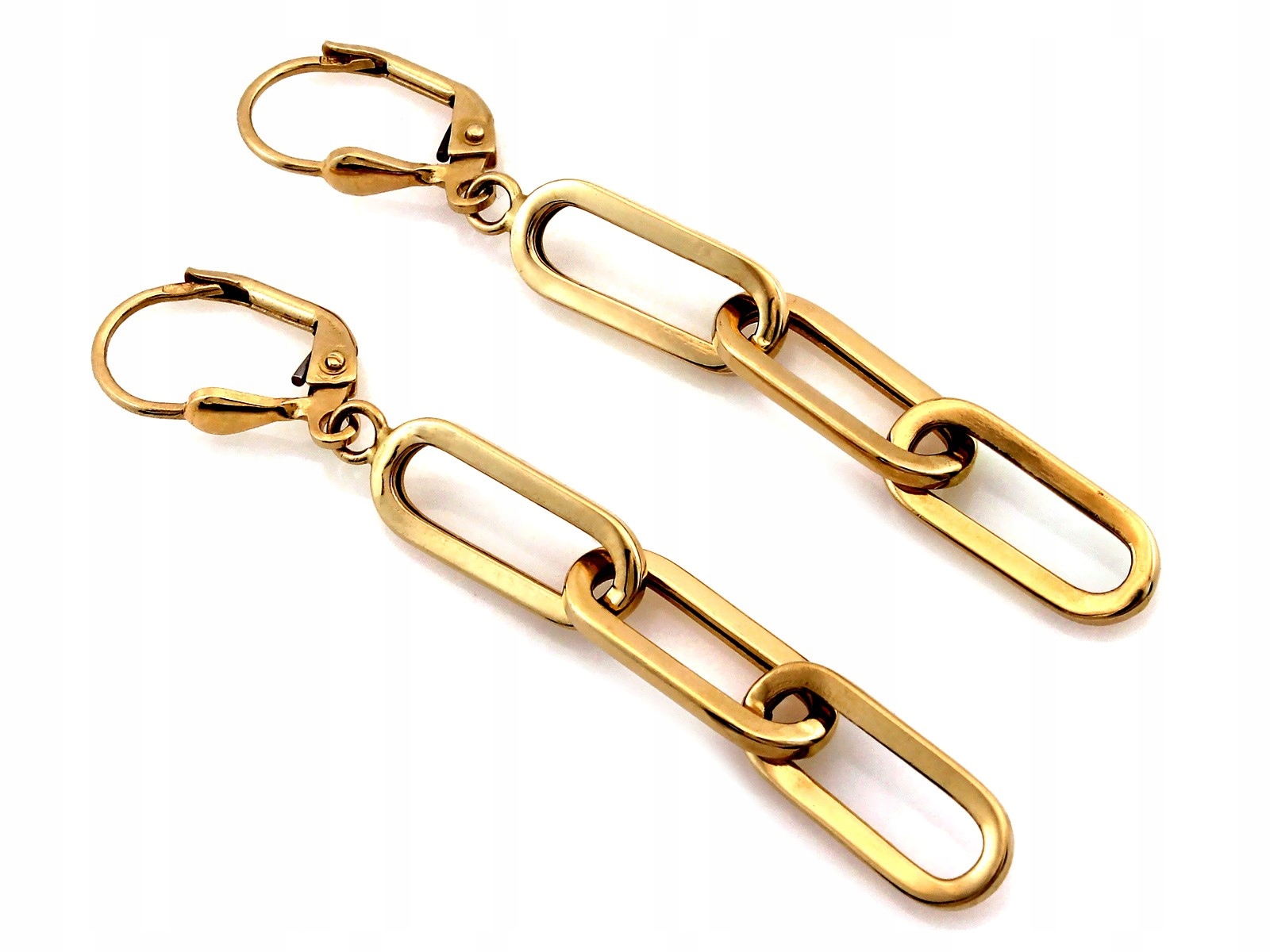 Náušnice závěsné zlaté 585 14k 2.43g dlouhé s anglickým zapínáním