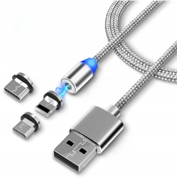 

Kabel Magnetyczny 3W1 Ładowarka Iphone Micro Usb C