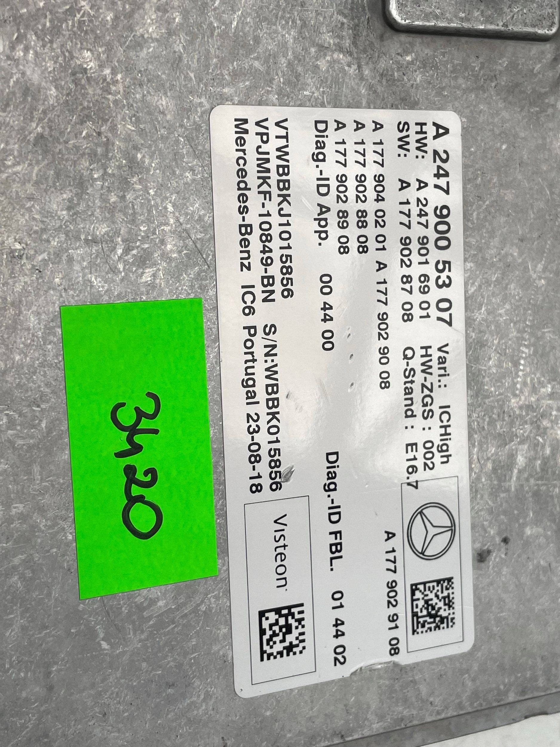 MERCEDES AKLASA W177 module control unit of the dial A2479005307 !J