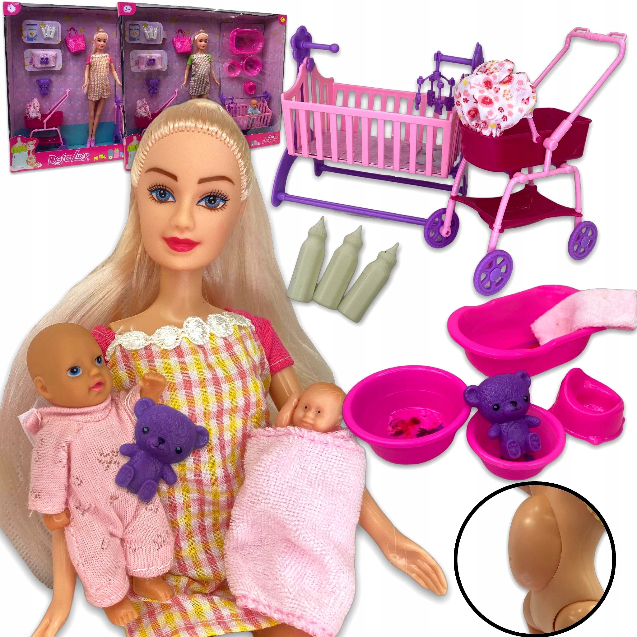 

Lalka Barbie W Ciąży Bliźniaki Wózek Łóżko Zestaw