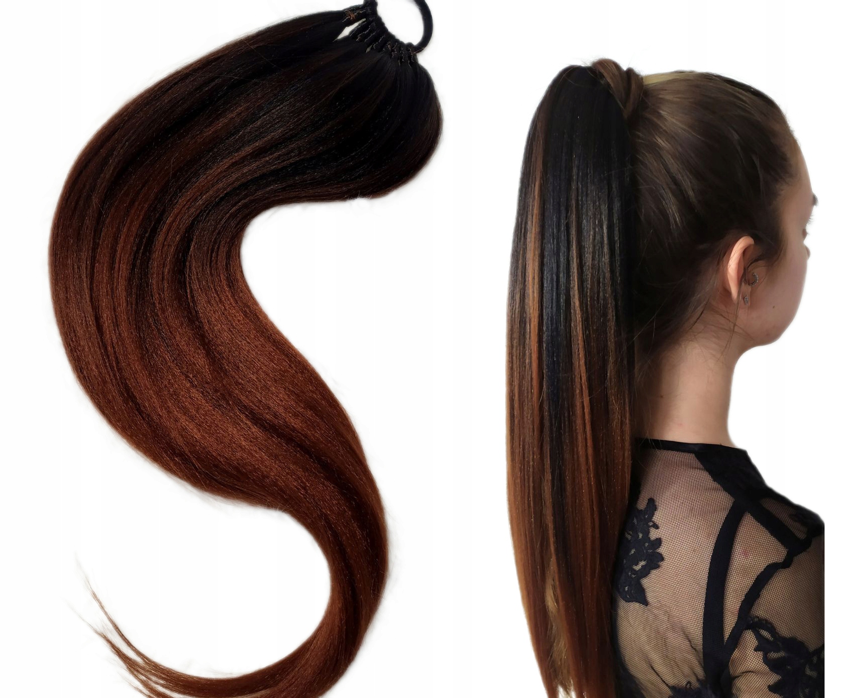 Poník na gumičce, Příčesek, černý kaštanový ombre, Kaštanová Královna, 60 cm