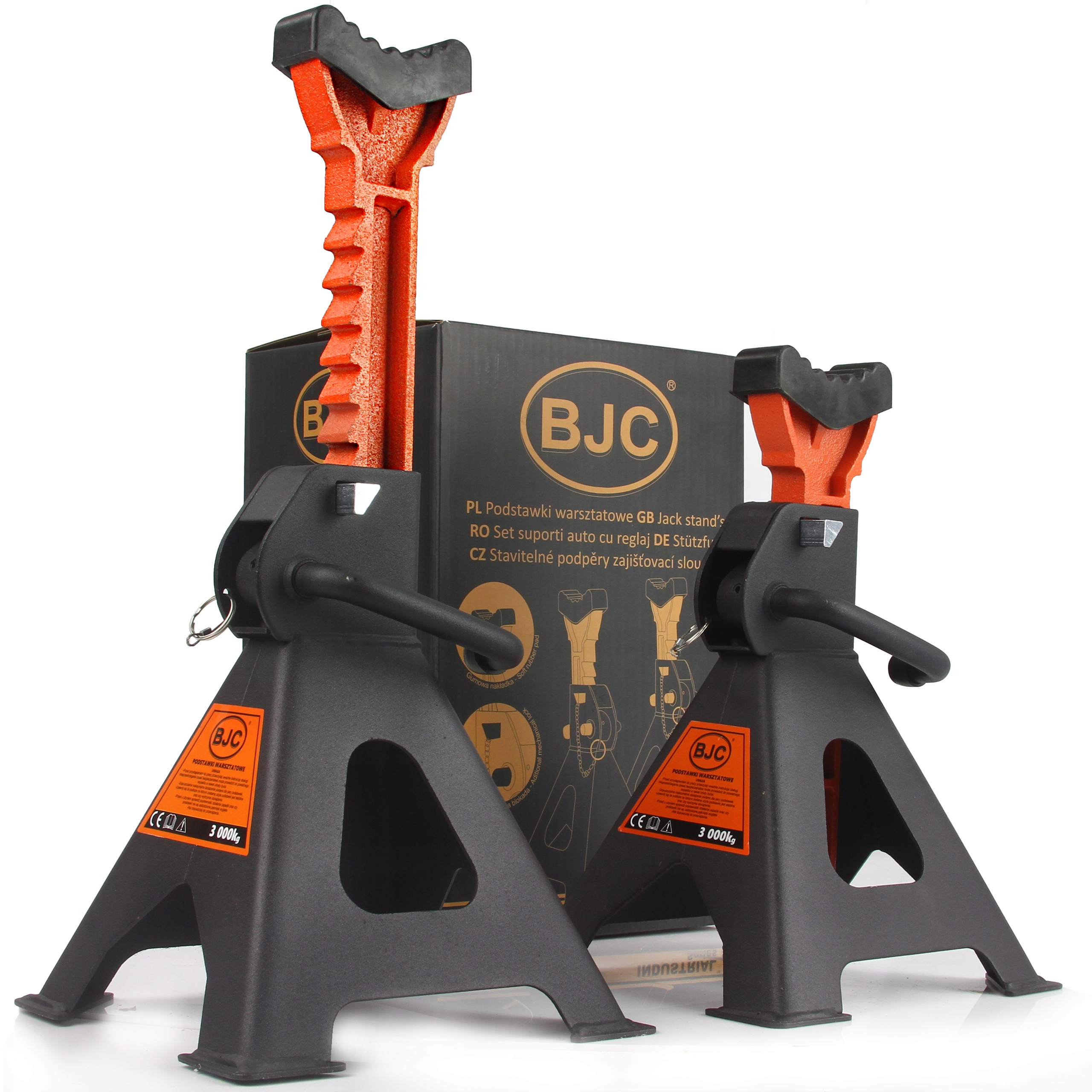KOBYŁKI SAMOCHODOWE PODSTAWKI PODPORY WARSZTATOWE 3T 2SZT ORYGINALNE BJC Marka BJC