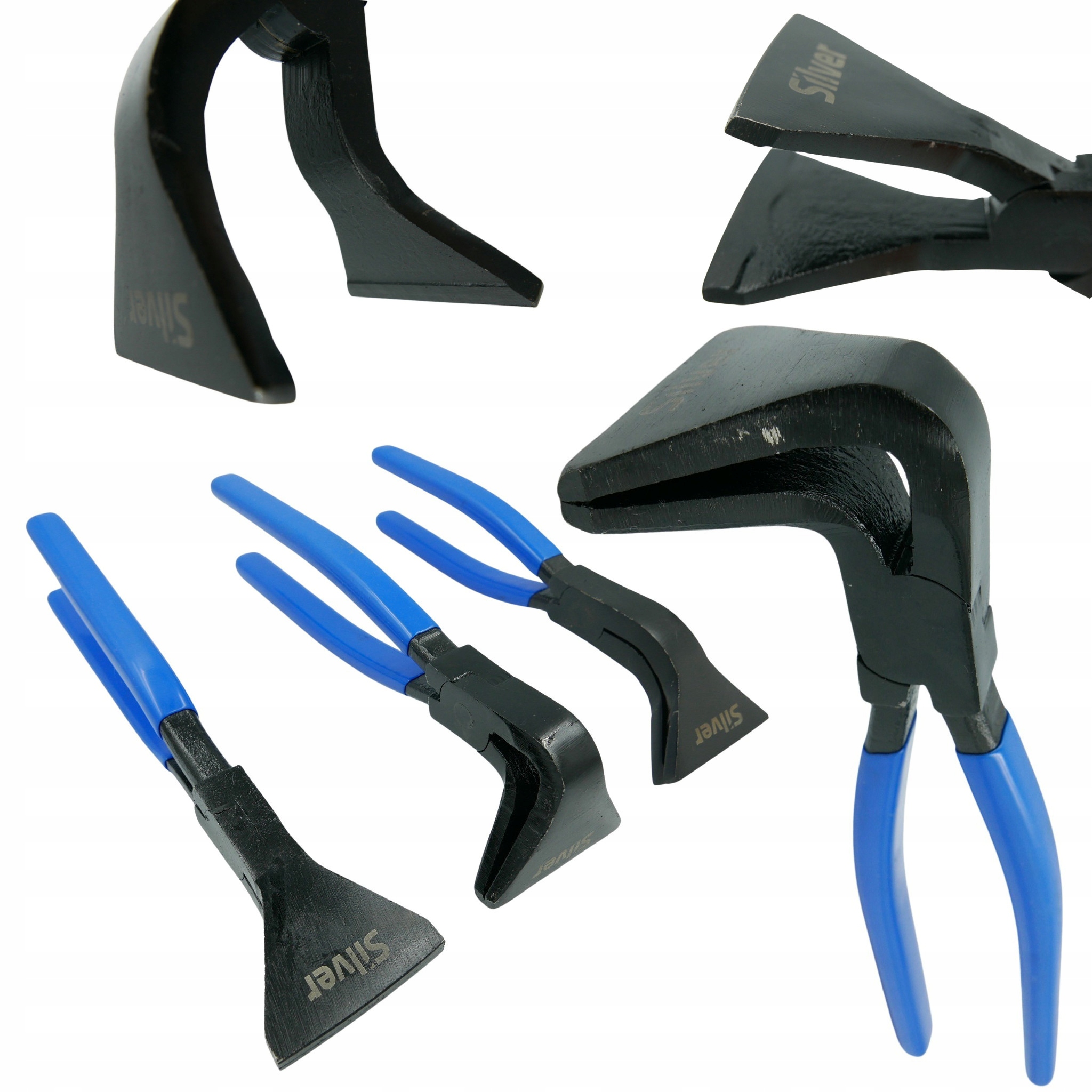 Szczypce Dekarskie Kleszcze Do Gięcia Blach 275 MM Proste Odgięte 3 Sztuki