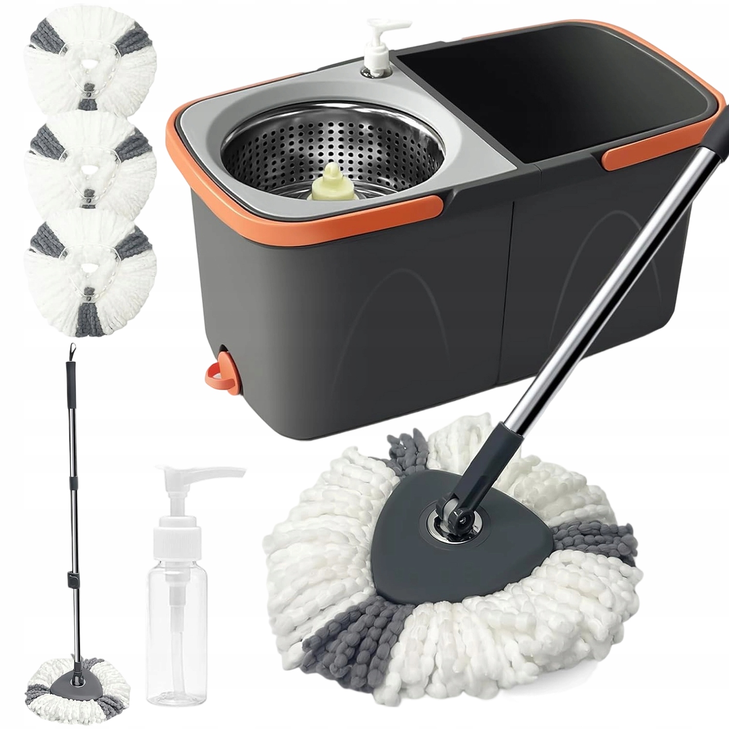 Levně Mop S Hlavicí 360 Praktický Do Kuchyně Koupelny Obývacího Pokoje S Kbelíkem 2 V 1