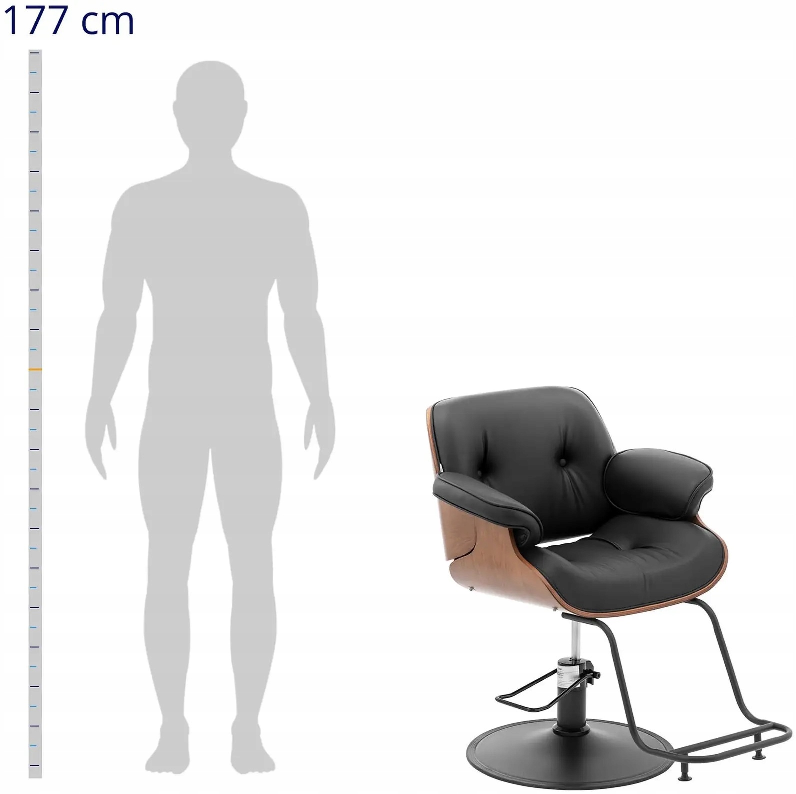 Fotel fryzjerski z podnóżkiem 200 kg 83-96 cm czarny Physa FILEY B 10040627