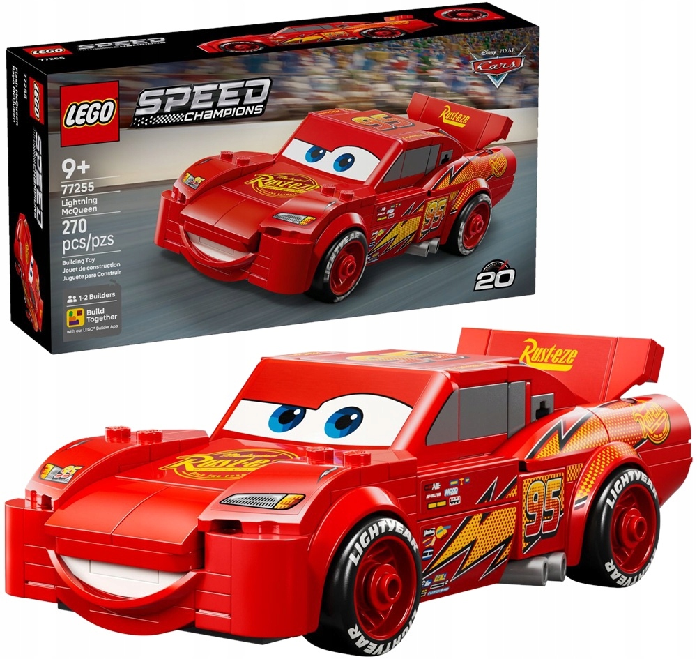 270 dílků stavebnice Lego Speed Champions Blesk McQueen Cars 77255