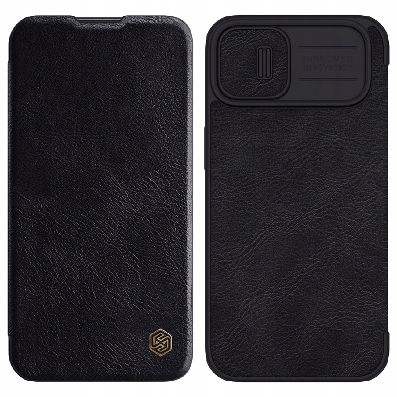 Nillkin Qin Leather Pro etui iPhone 14 Plus osłona aparat z klapką czarny