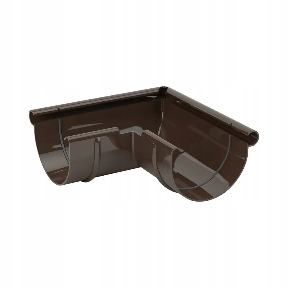 GAMRAT PVC NAROŻNIK ZEWNĘTRZNY RYNNY 125 BRĄZ 8019 Kolor brązowy