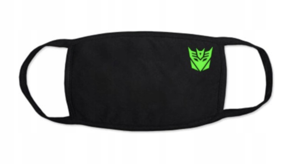 Maska na buzie ŚWIECĄCA Transformers ROBOTY FLUO