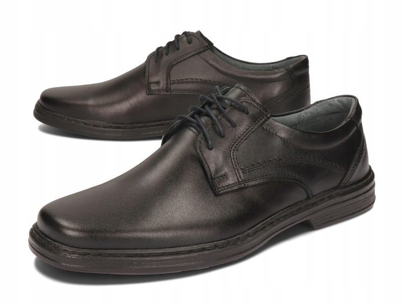 

Buty Męskie Skóra Polskie Szyte 020/CZL Czarny 45