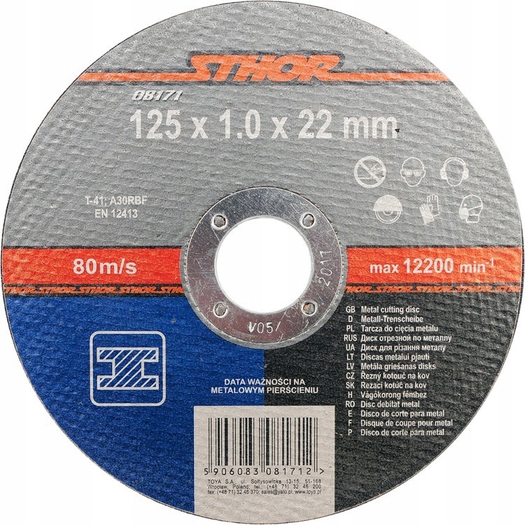 

Tarcza do cięcia metalu 125 x 1 x 22 mm 08171