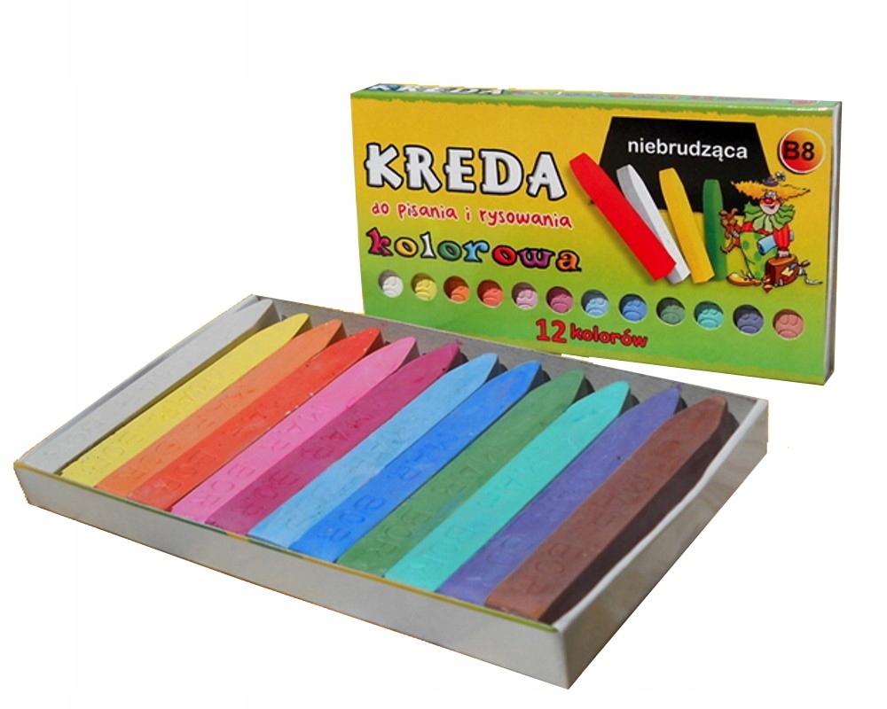 

Kolorowa Kreda Kwadratowa Szkolna 12 Szt