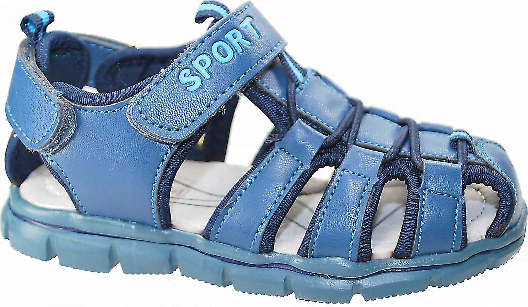 

Niebieskie sportowe sandały wkł. profil skóra r 30