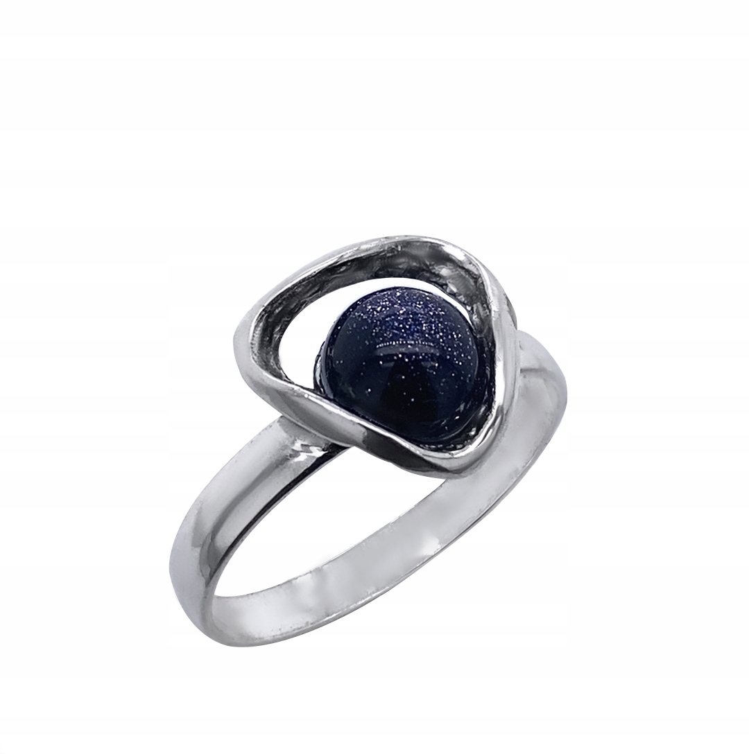 Prstýnek s krásným černým kamenem Noc Káhiry vel.