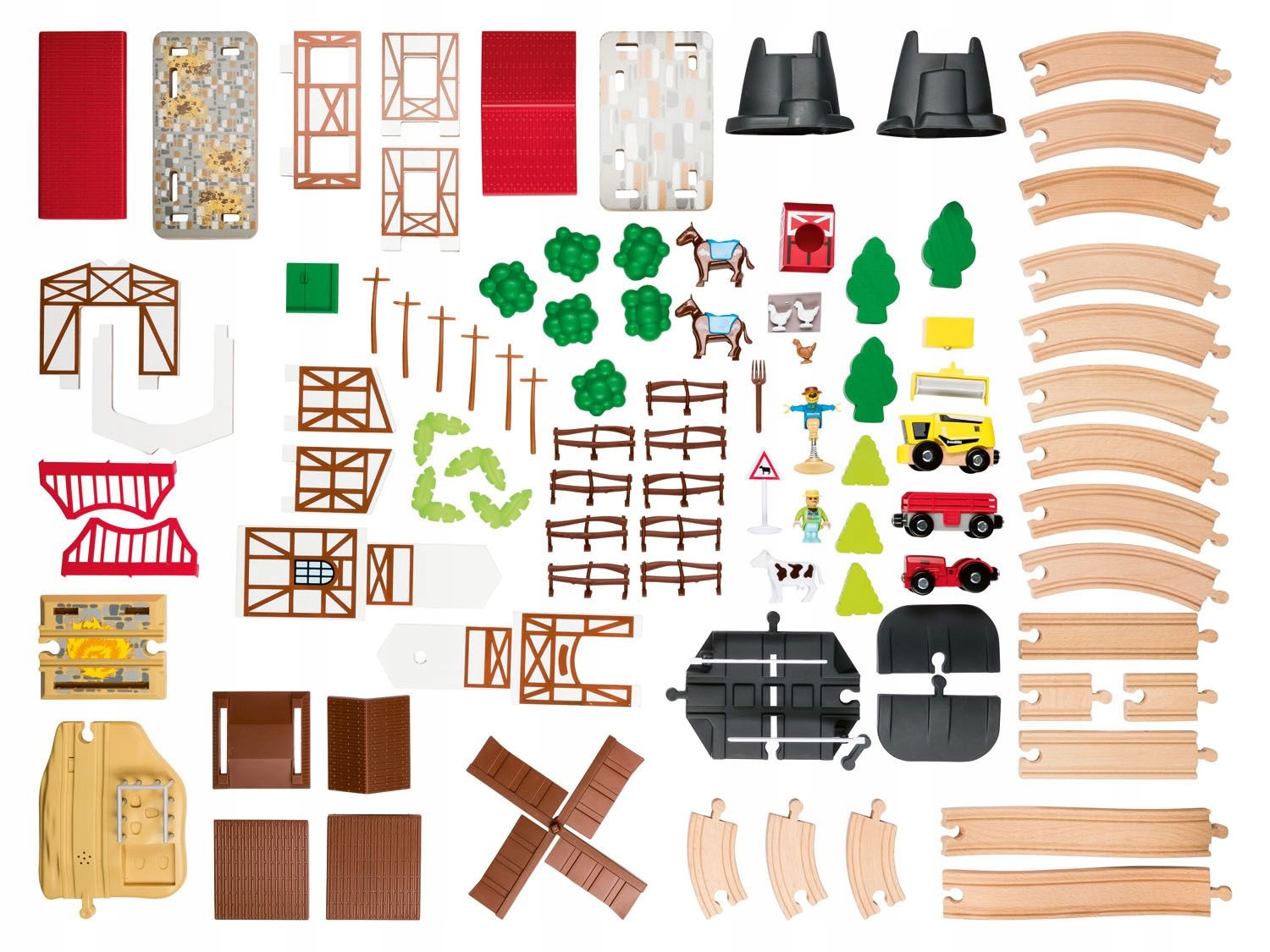 Drewniany pociąg kolejka FARMA tory playtive 56 Wiek dziecka 3 lata +