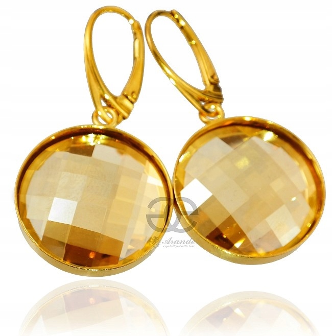 Krystaly Náušnice Golden Zlaté Stříbro