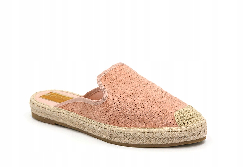 

4821 Pink Różowe Klapki Damskie Espadryle R.37