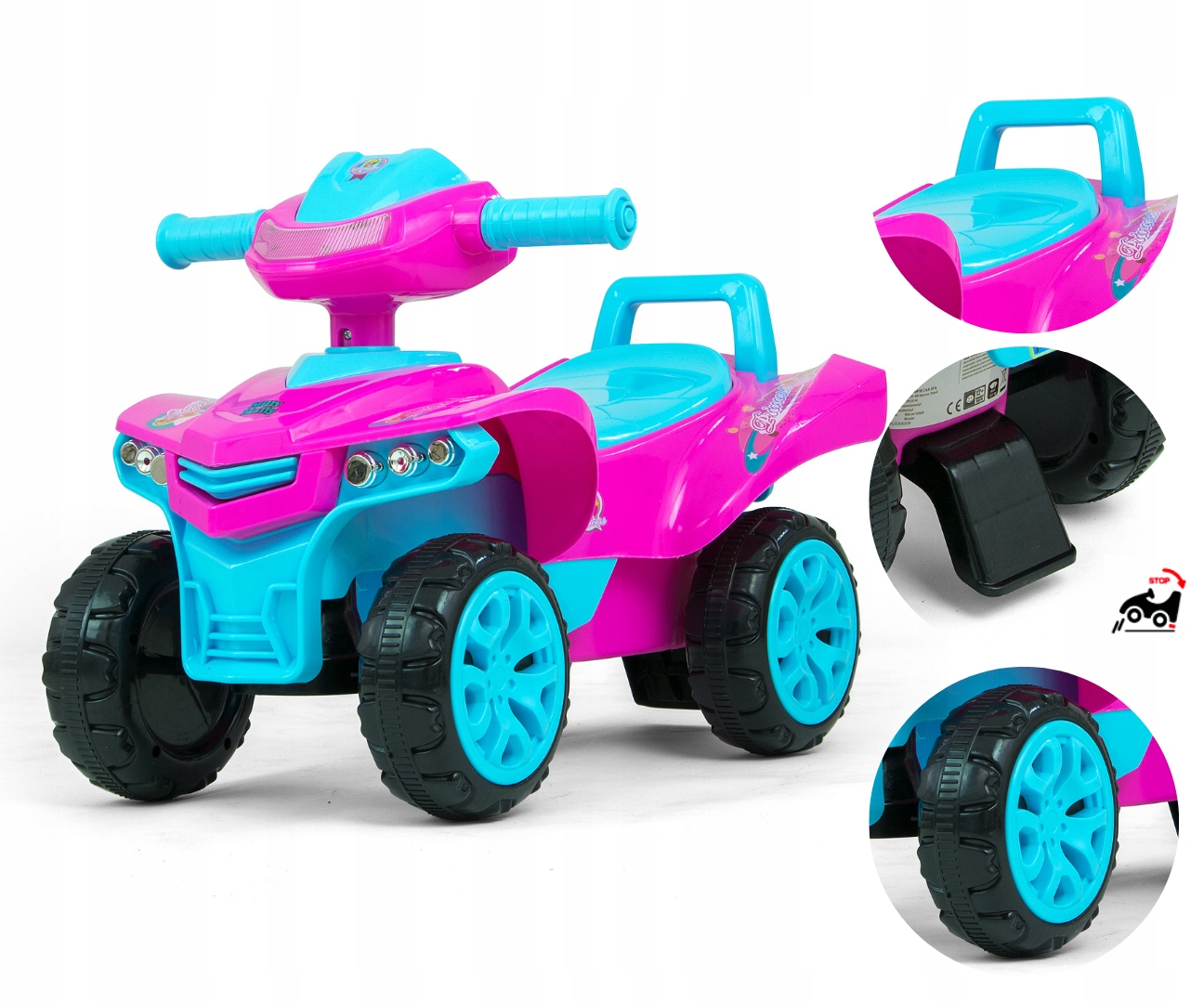 

Jeździk Pojazd Quad Monster różowy Milly Mally