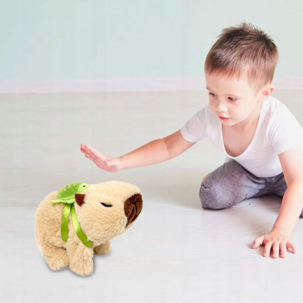 KAPIBARA ZABAWKA INTERAKTYWNA SKACZE WYDAJE KAPIBAROWE ODGŁOSY MASKOTKA Płeć unisex