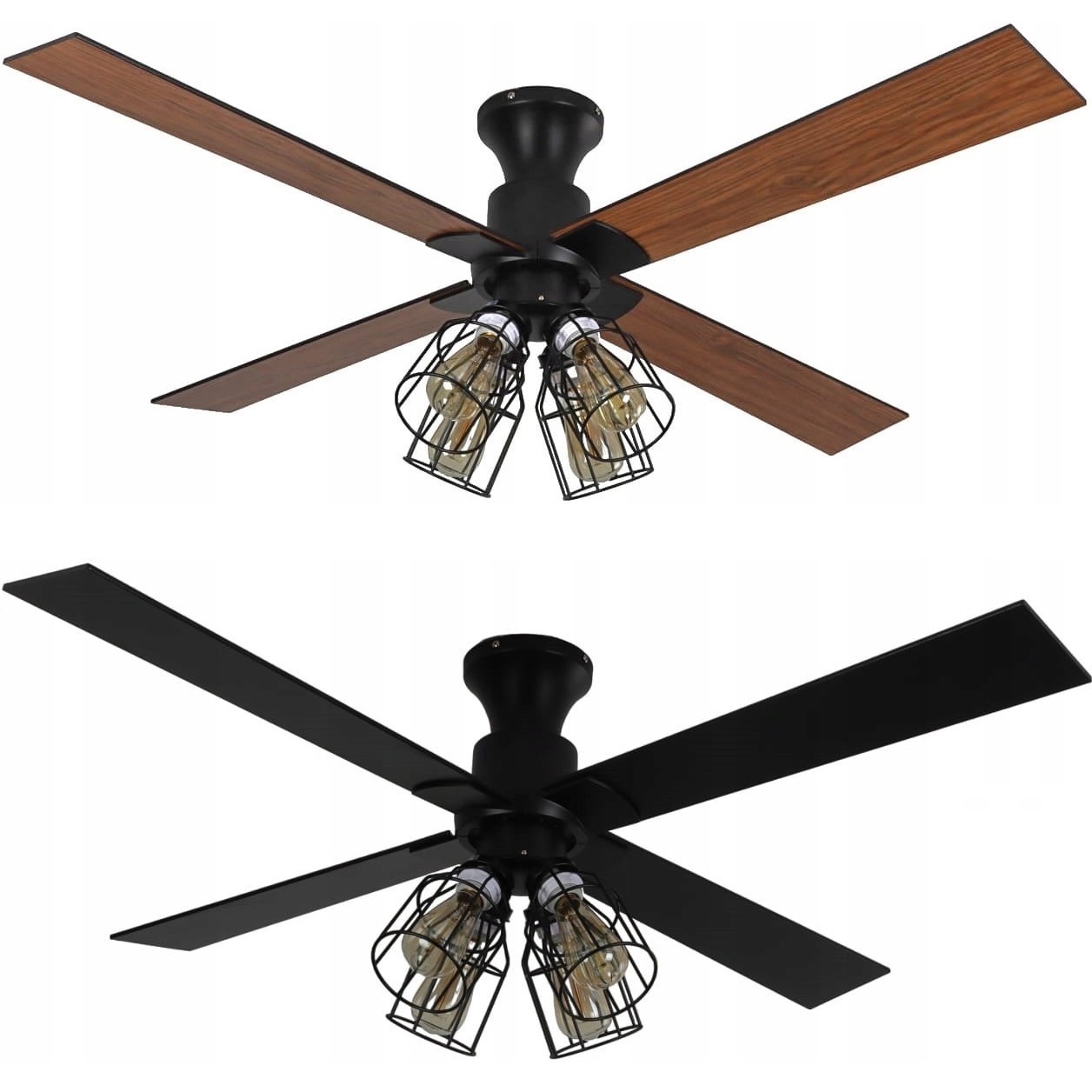 Stropný ventilátor Magnólia DC Dub/Čierny 132 cm Lampa Loft Diaľkový Ovládač