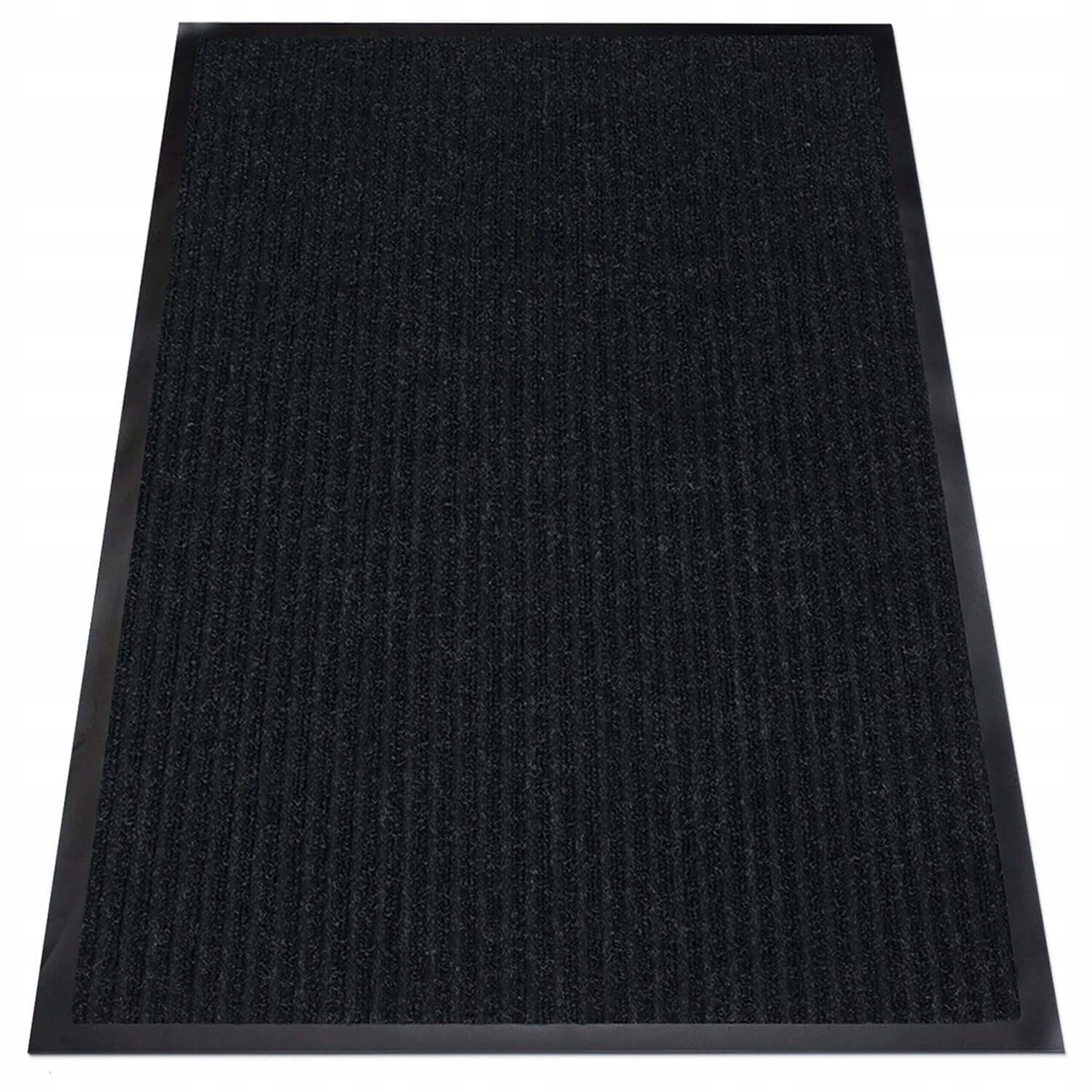 Wycieraczka gumowa pod drzwi zewnętrzna i wewnętrzna mata 90x150 cm czarna