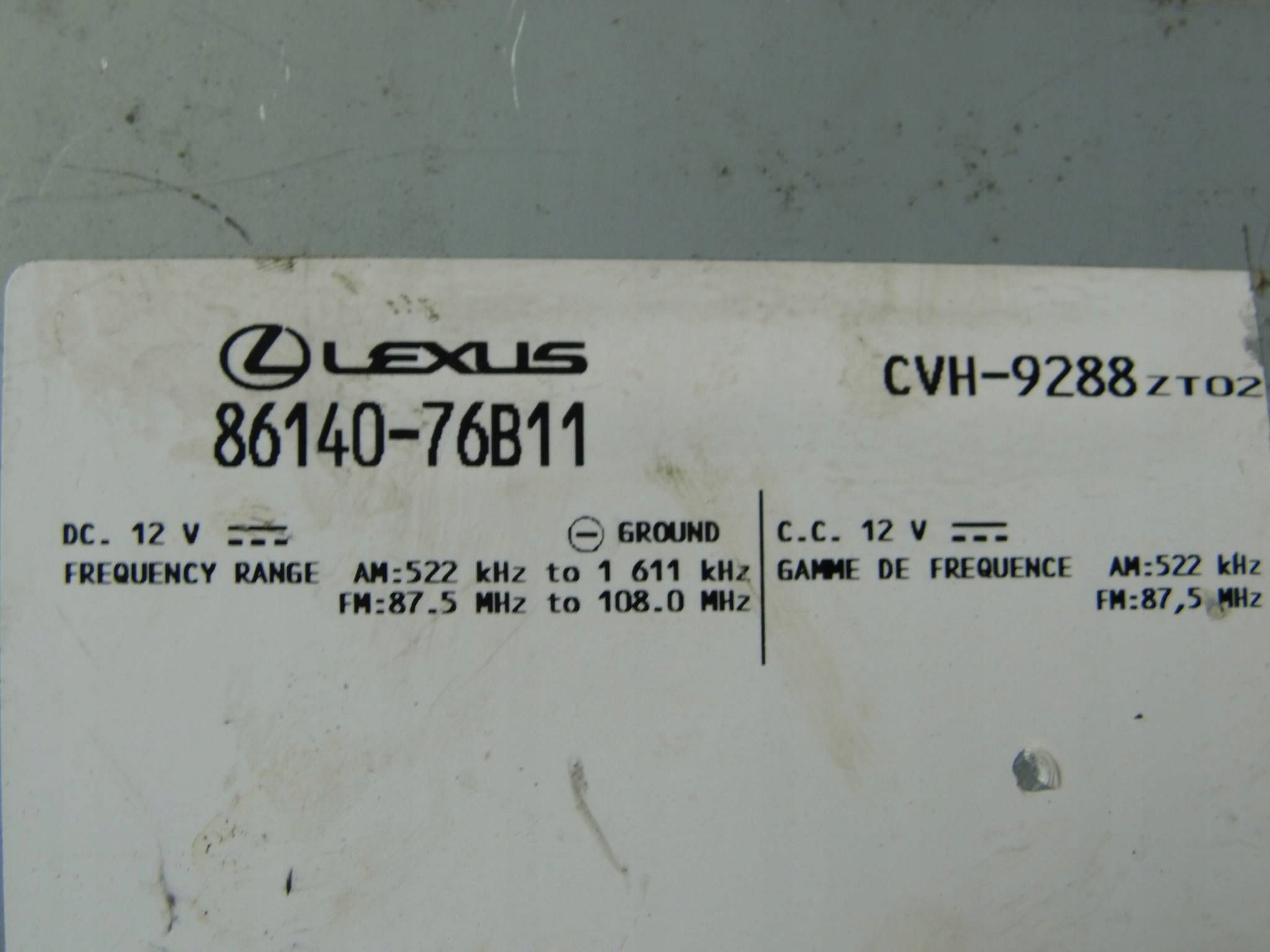 Lexus UX player radio 8614076B11 86140-76B11