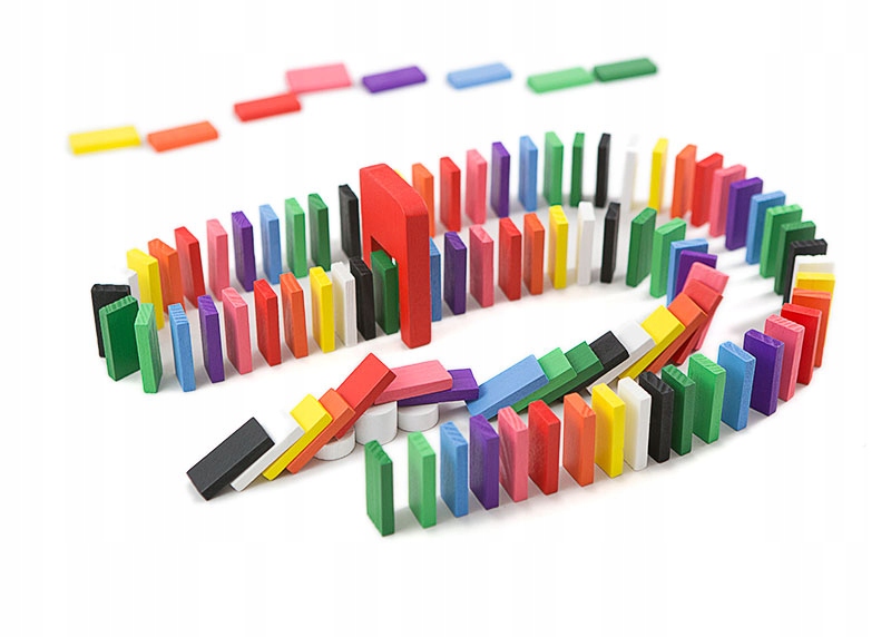 

Klocki drewniane domino 200 elem układanka gra