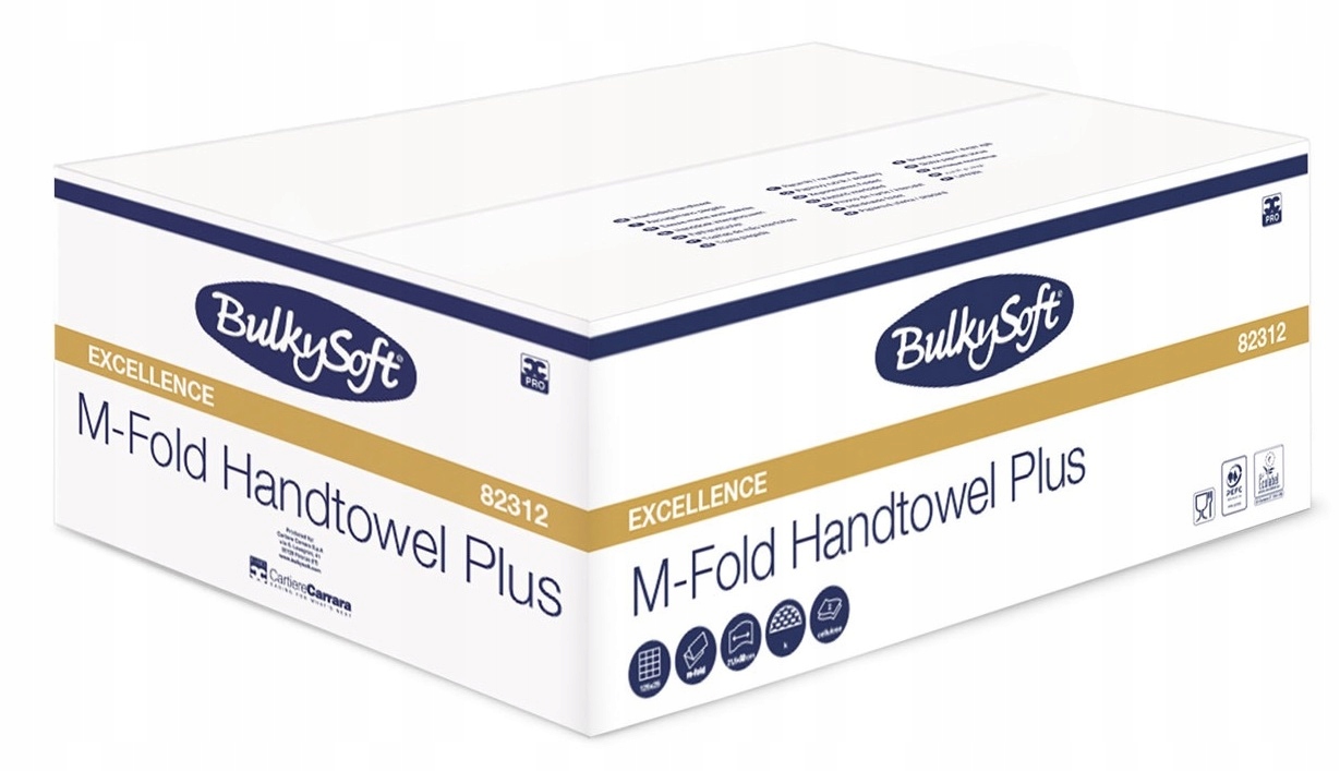 Levně Papírový ručník BulkySoft 82312 skládací, 2v, bílý, celulóza 3125 ks/bal