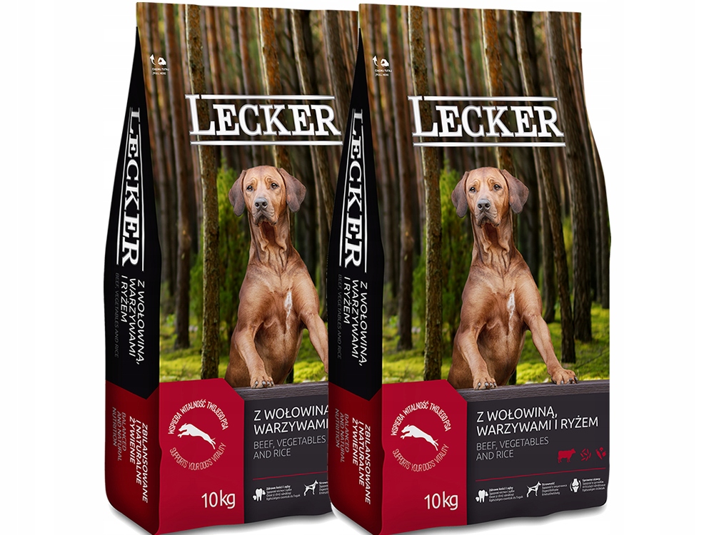 Levně Lecker s hovězím masem a zeleninou 20 kg