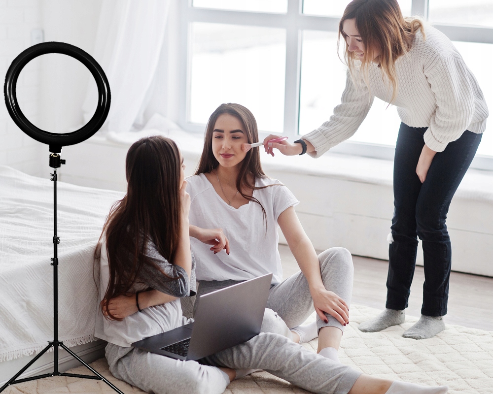 LAMPA RING PIERŚCIENIOWA BEZCIENIOWA+STATYW DLA STYLISTKI RZĘS KOSMETYCZKI EAN (GTIN) 5903886630680