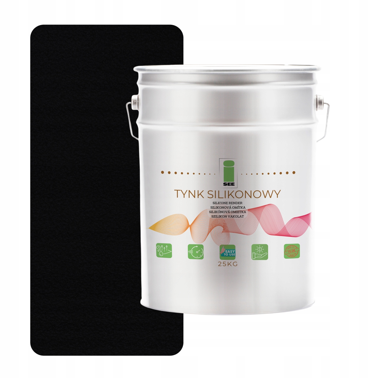 Silikónová Omietka 9005 Fasádna Vonkajšia Čierna 1.0 MM Prémiová 25 Kg