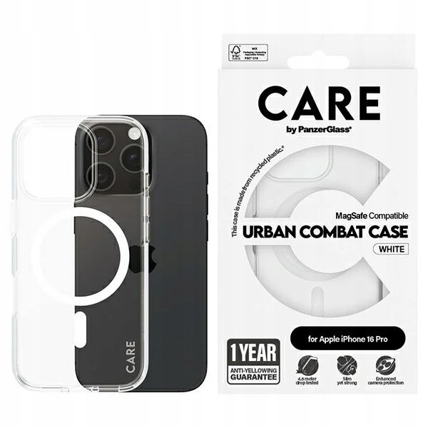Pouzdro Care by PanzerGlass Flagship Case MagSafe pro Apple iPhone 16 Pro, bílé