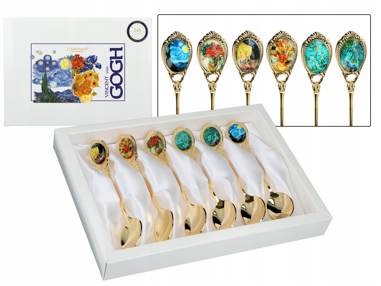 Sada 6 Čajových Lžiček Van Gogh Dárkový Set MIX Vzorů