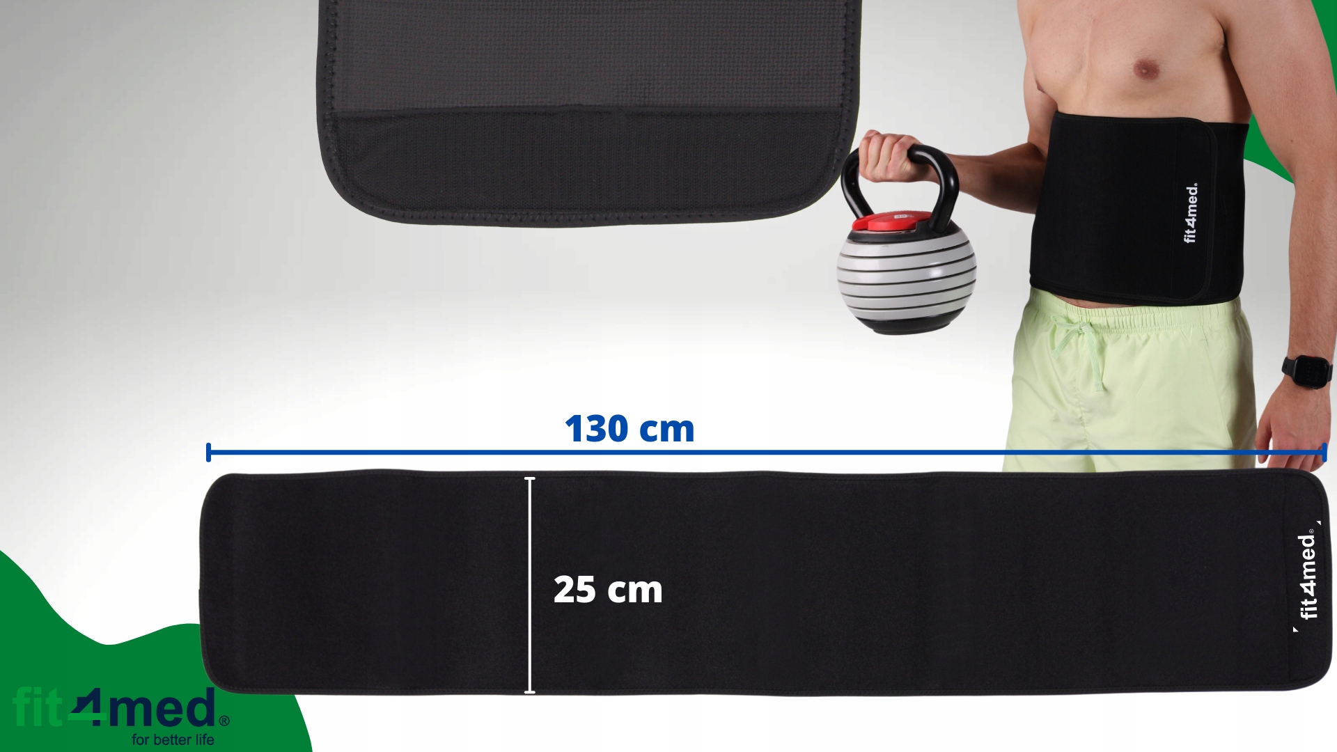 PAS WYSZCZUPLAJĄCY BRZUCH ODCHUDZAJĄCY na brzuch NEOPREN 25cmx130cm JAKOŚĆ Długość pasa 130 cm