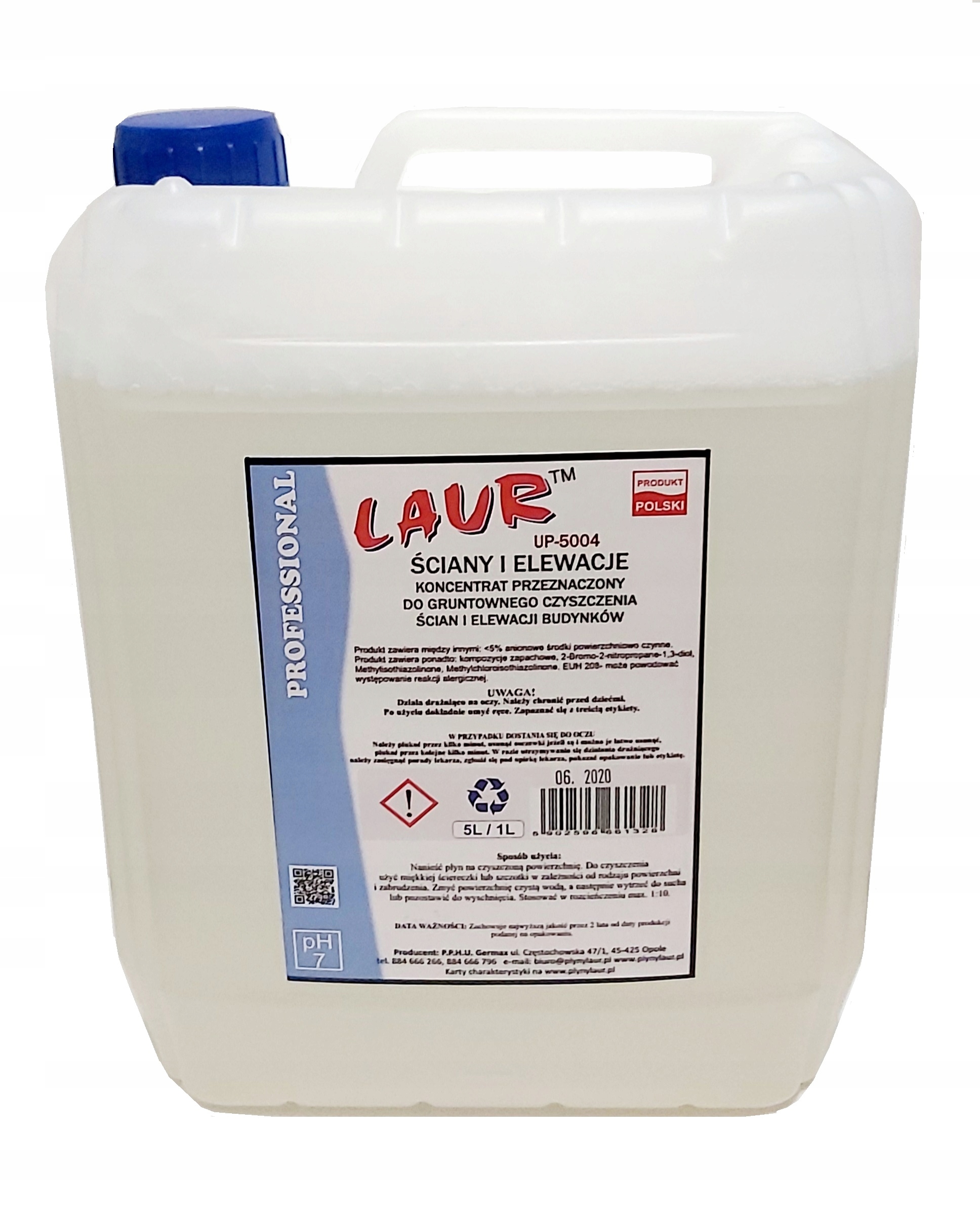 

Płyn do czyszczenia ścian i elewacji budynków 5L