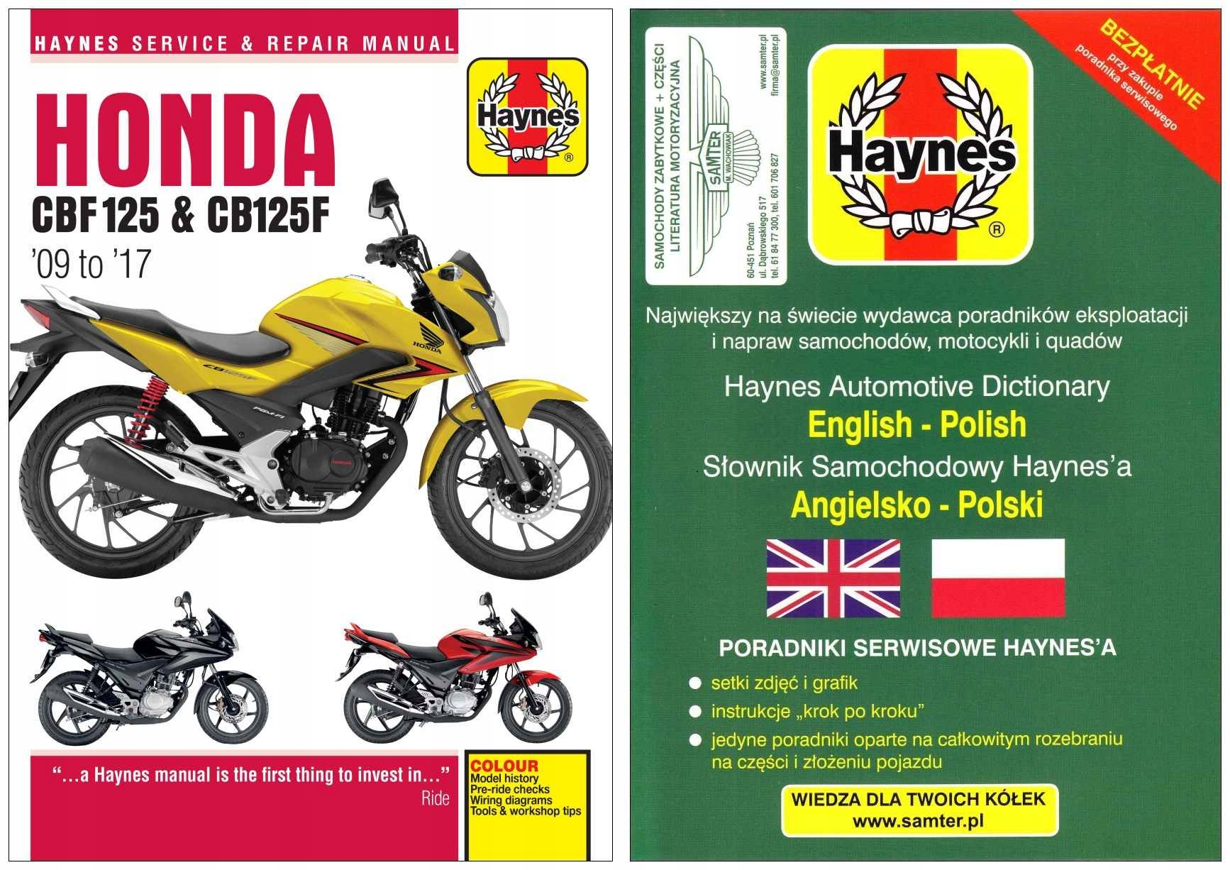Honda CBF 125 CBF125F 2009 17 instrukcja Haynes