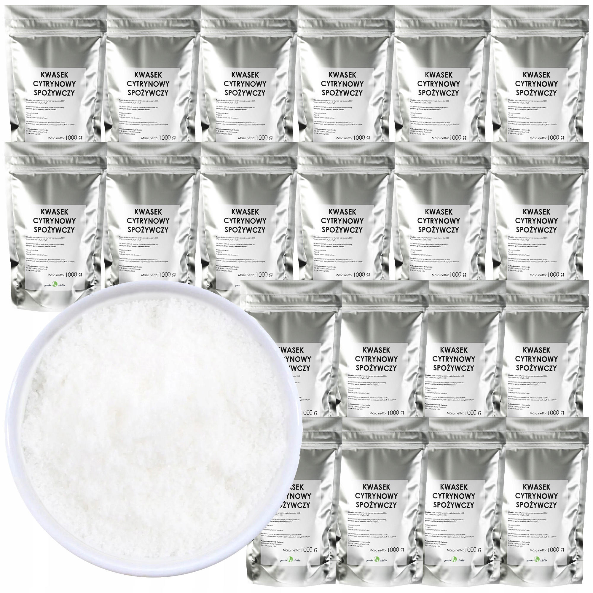 Kwasek cytrynowy spożywczy 20 kg czysty Kwas jednowodny E330 Gorzko Słodko