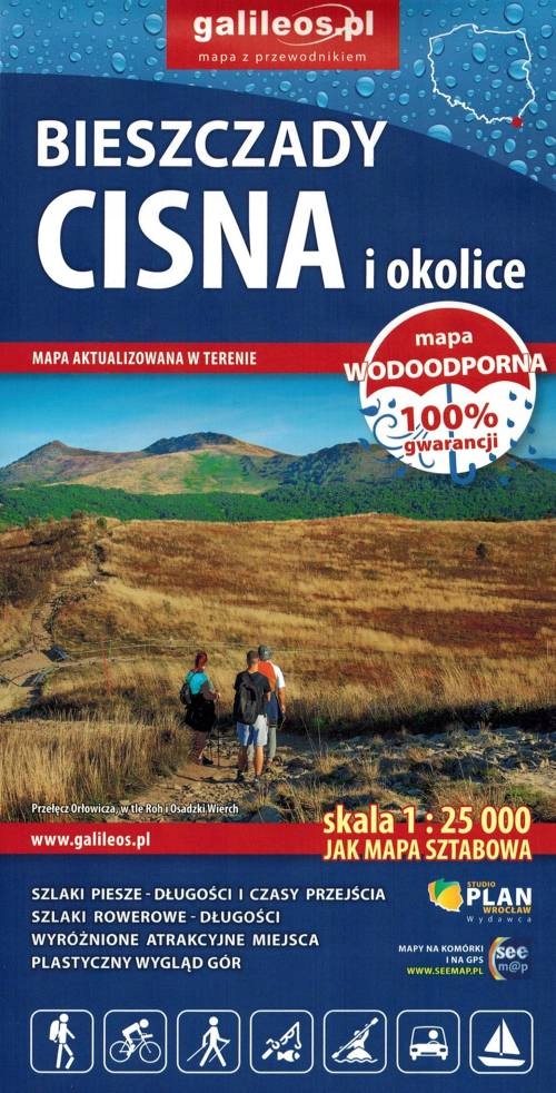 

Bieszczady: Cisna I Okolice 1:25t Mapa Wodoodporna