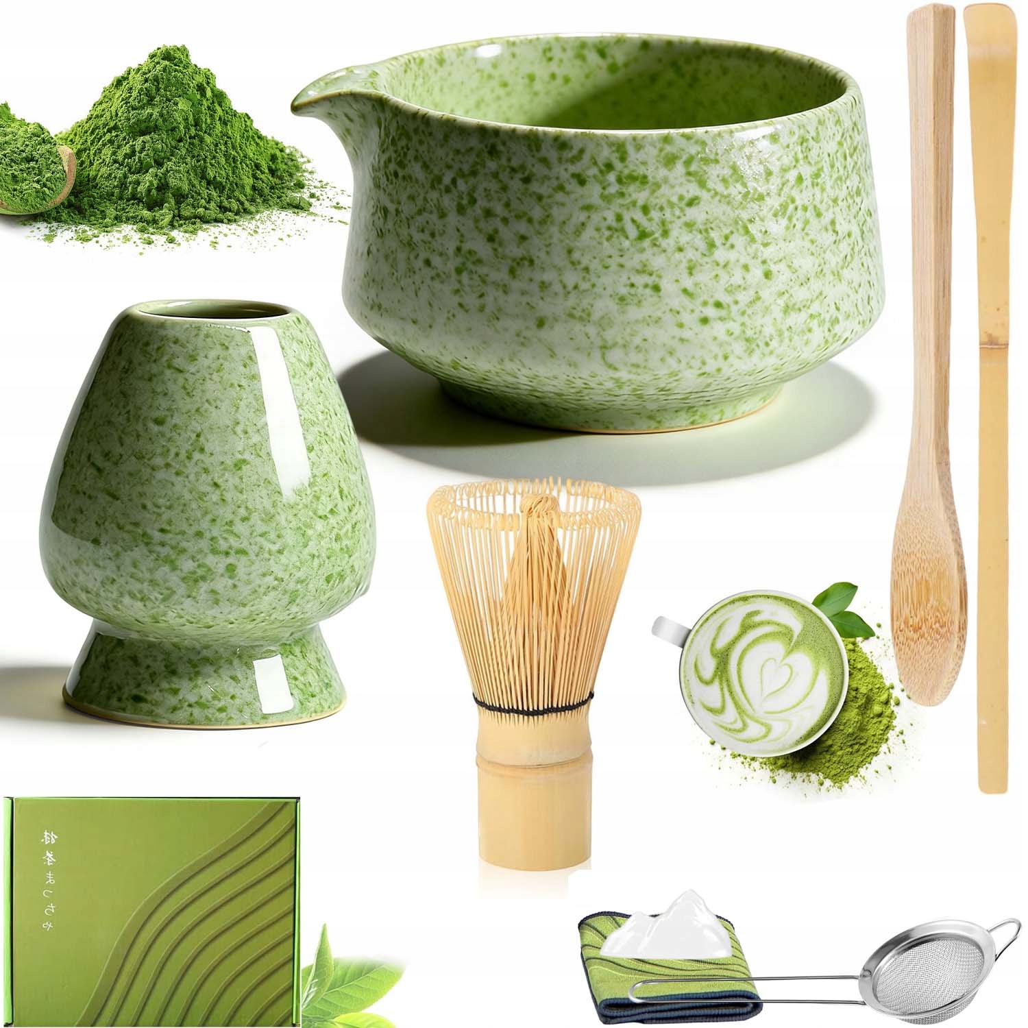 Bambusowy Zestaw Prezentowy Do Herbaty Matchy Chashaku 8W1